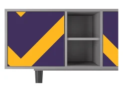 Móvel De Tv* Mueble de TV - 150х69х41 cm - T5 - The Brightest Way, Cinza Cinzento
