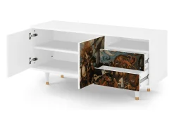 Móvel De Tv* Mueble de TV - 125х56х41 cm - T7 - The Fall, Branco Bege