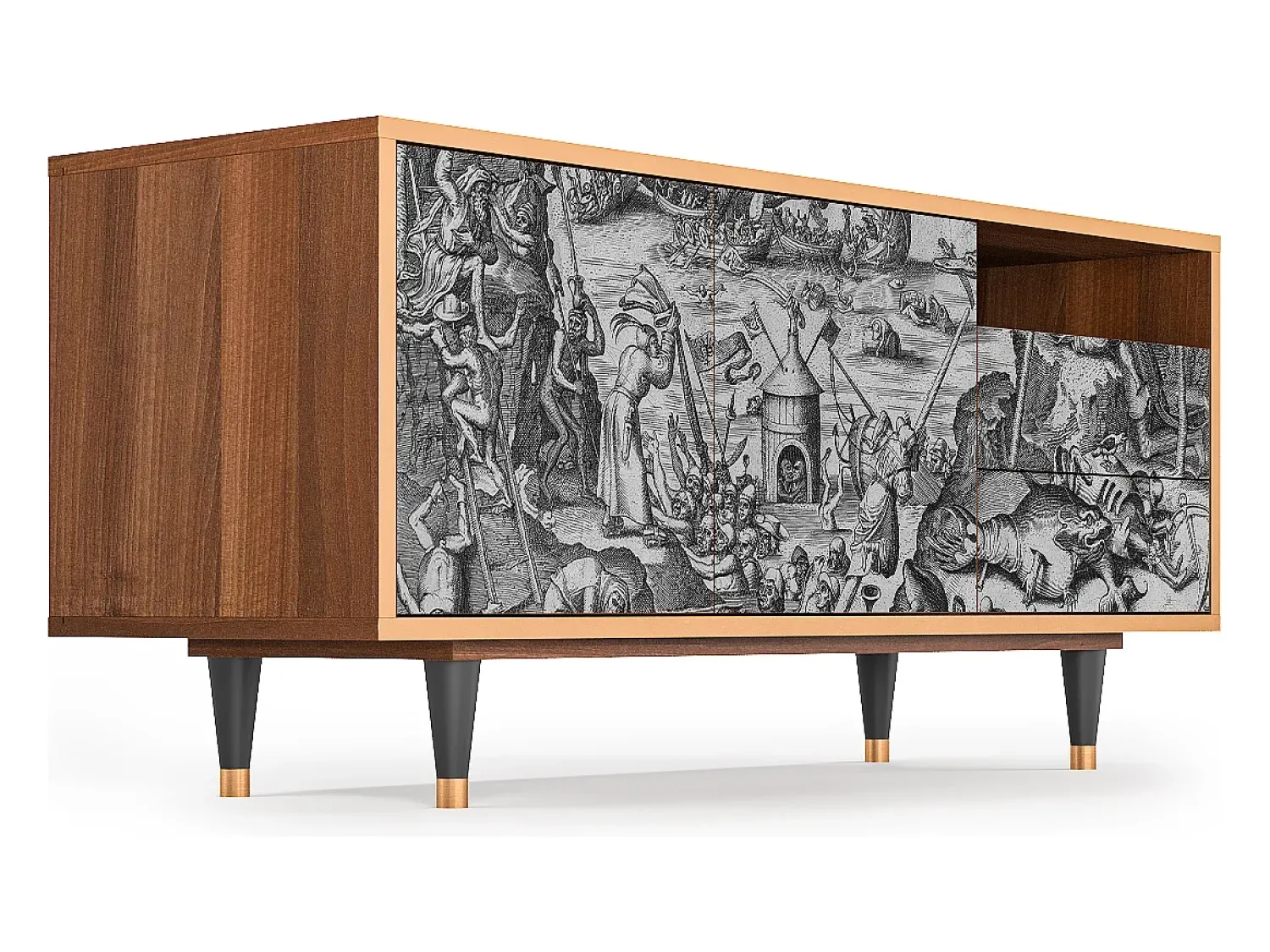 Móvel De Tv* Mueble de TV - 125х56х41 cm - T7 - The Temptation, Nogueira Castanho