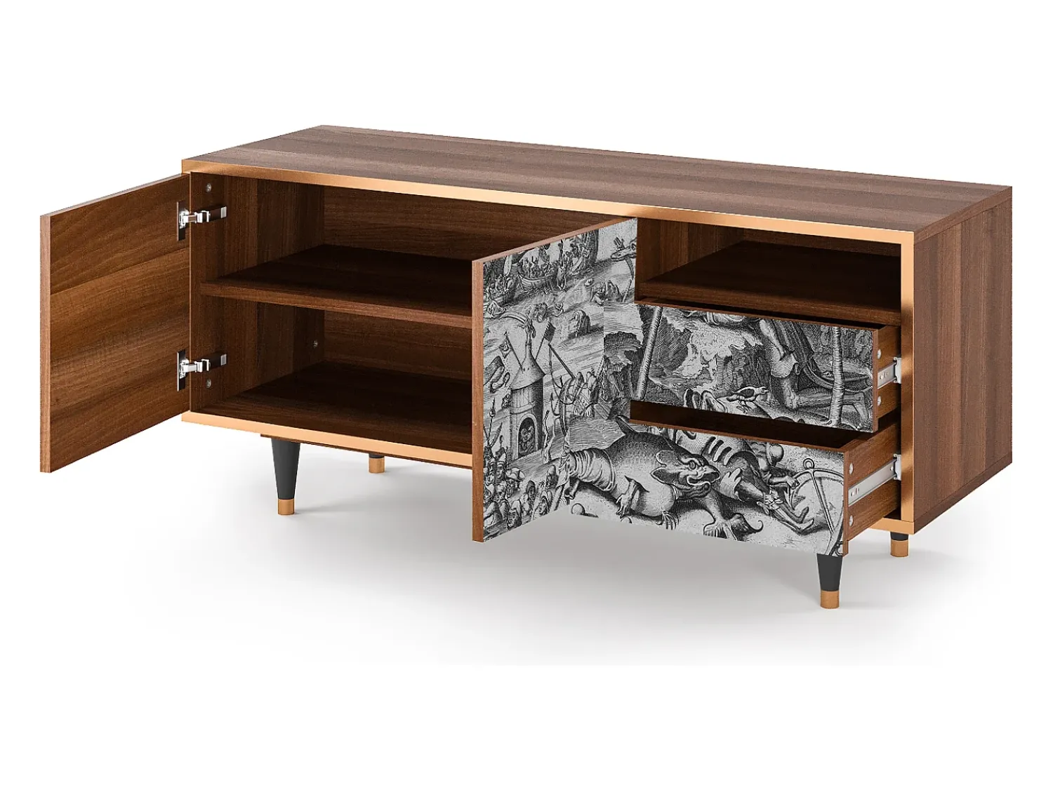 Móvel De Tv* Mueble de TV - 125х56х41 cm - T7 - The Temptation, Nogueira Castanho
