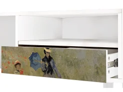 Mueble de TV - 115х59х48 cm - T3 - The Poppy Field , Branco^ Móvel De Tv