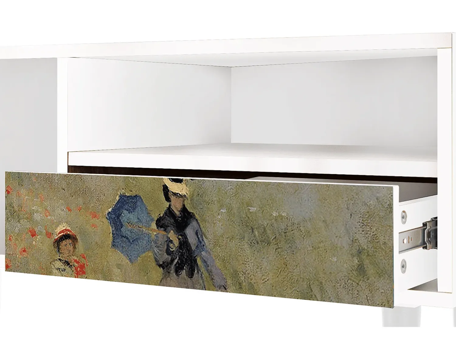 Mueble de TV - 115х59х48 cm - T3 - The Poppy Field , Branco^ Móvel De Tv