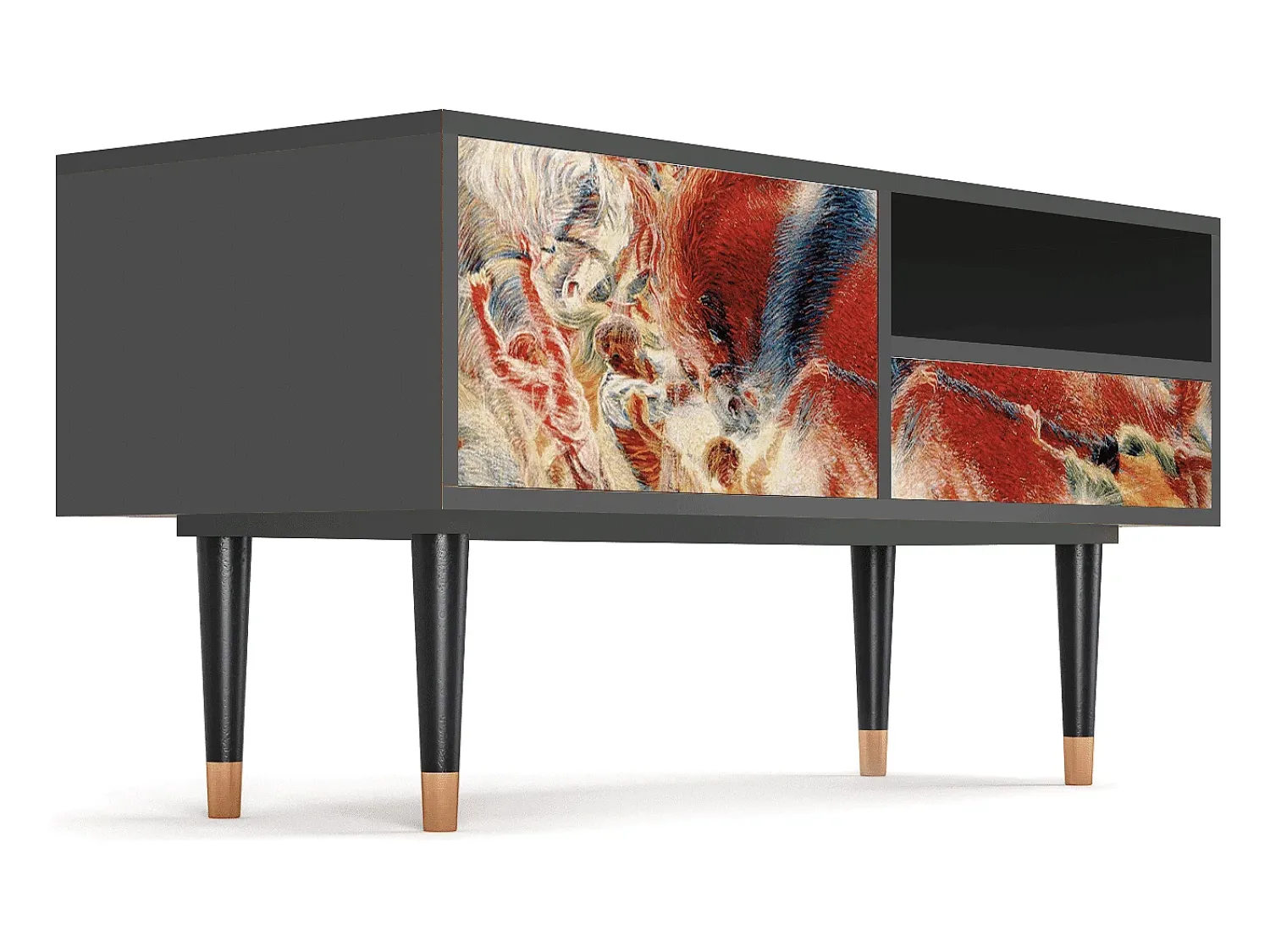 Best Mueble de TV - 115х59х48 cm - T3 - The City Rises, Antracite Cinza antracite