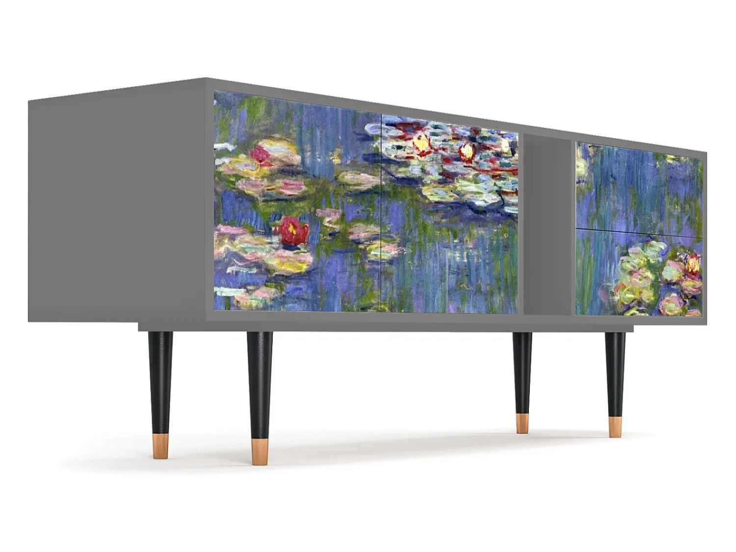 Mueble de TV - 170х69х48 cm - T1 - The water lily pond , Cinza^ Móvel De Tv