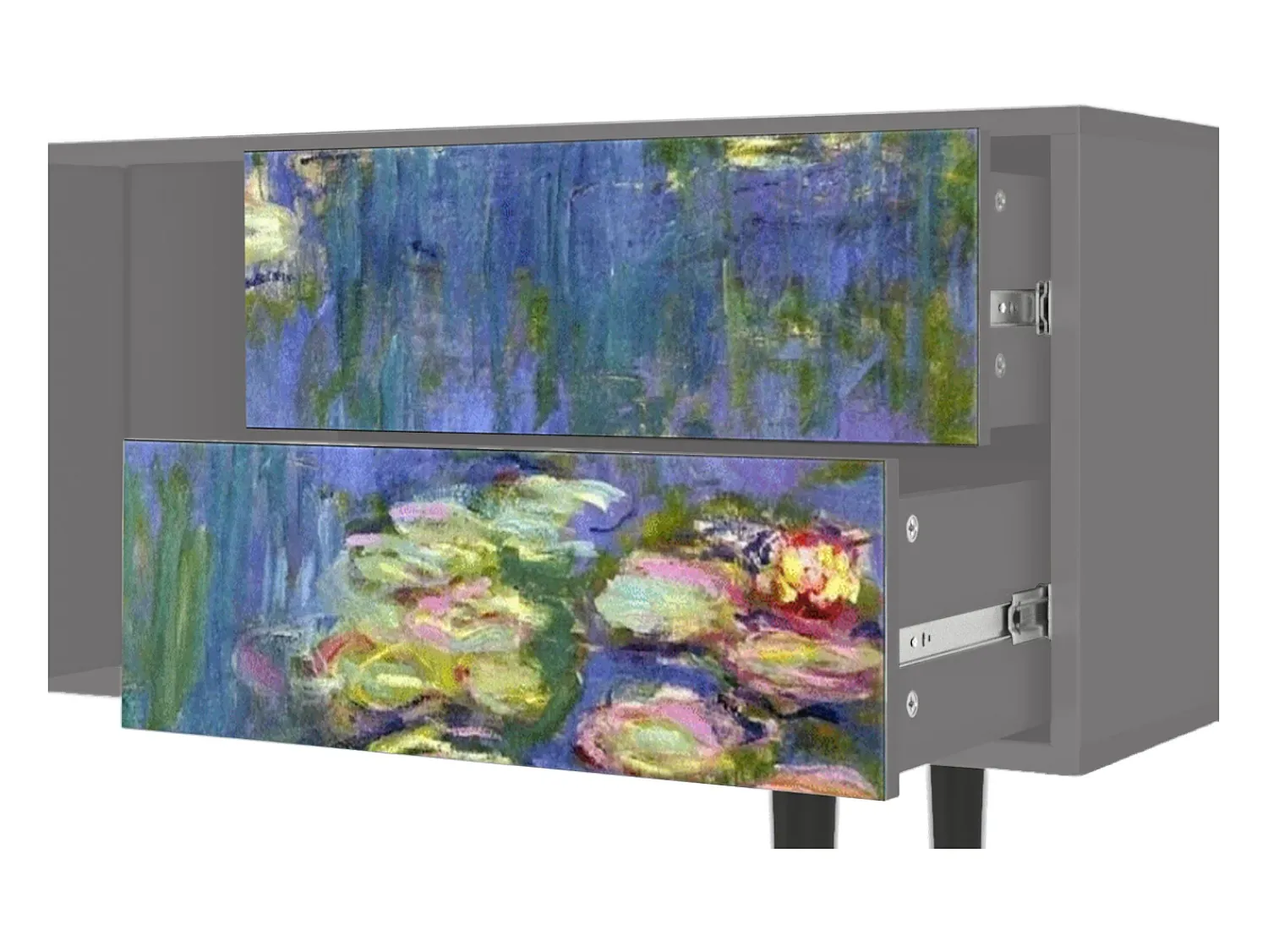 Mueble de TV - 170х69х48 cm - T1 - The water lily pond , Cinza^ Móvel De Tv