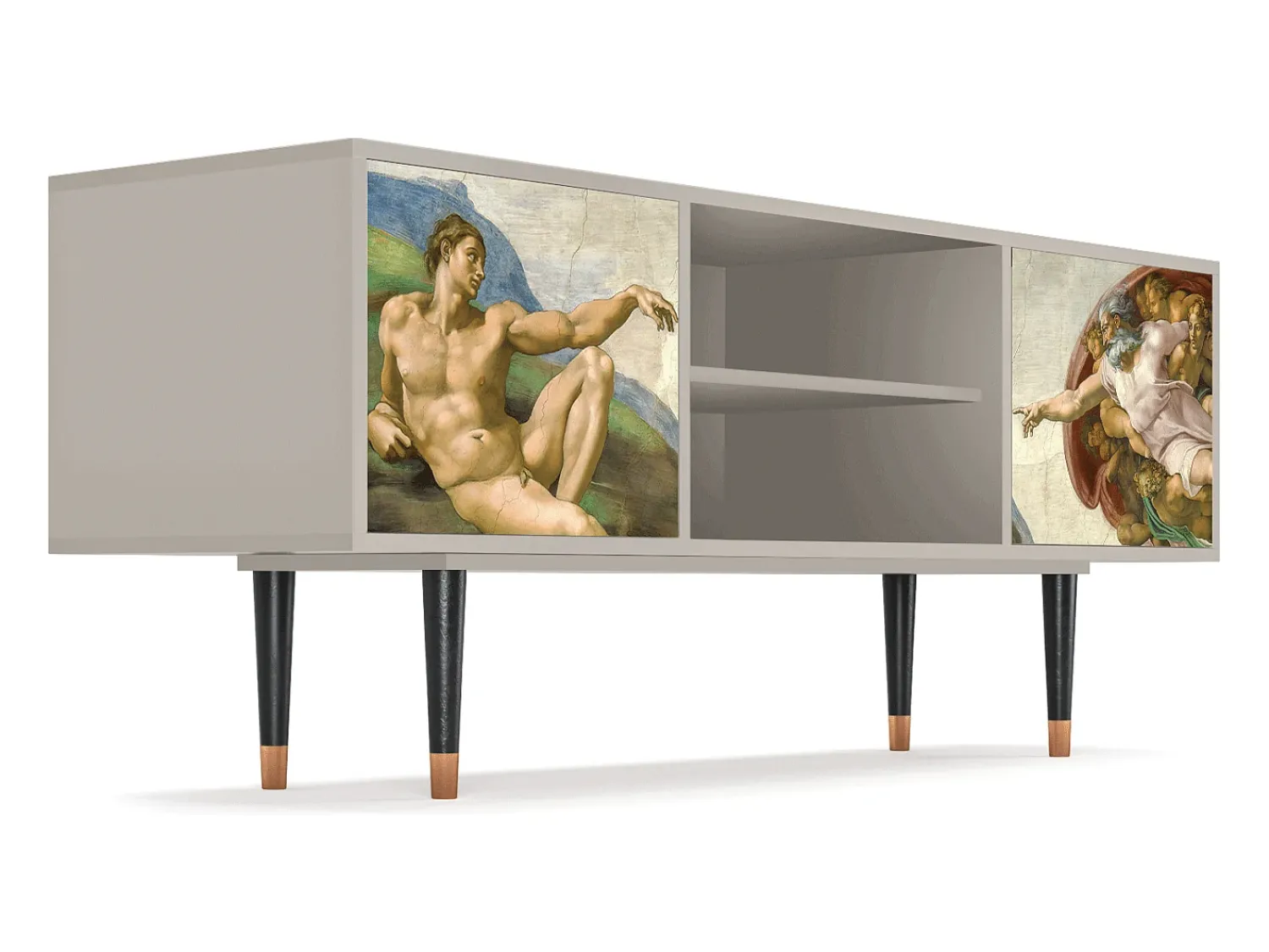 Móvel De Tv* Mueble de TV - 170х69х48 cm - T2 - The Creation of Adam, Areia Bege