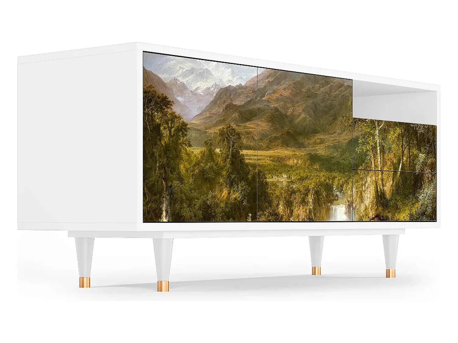 Mueble de TV - 125х56х41 cm - T7 - The Heart of the Andes , Branco^ Móvel De Tv