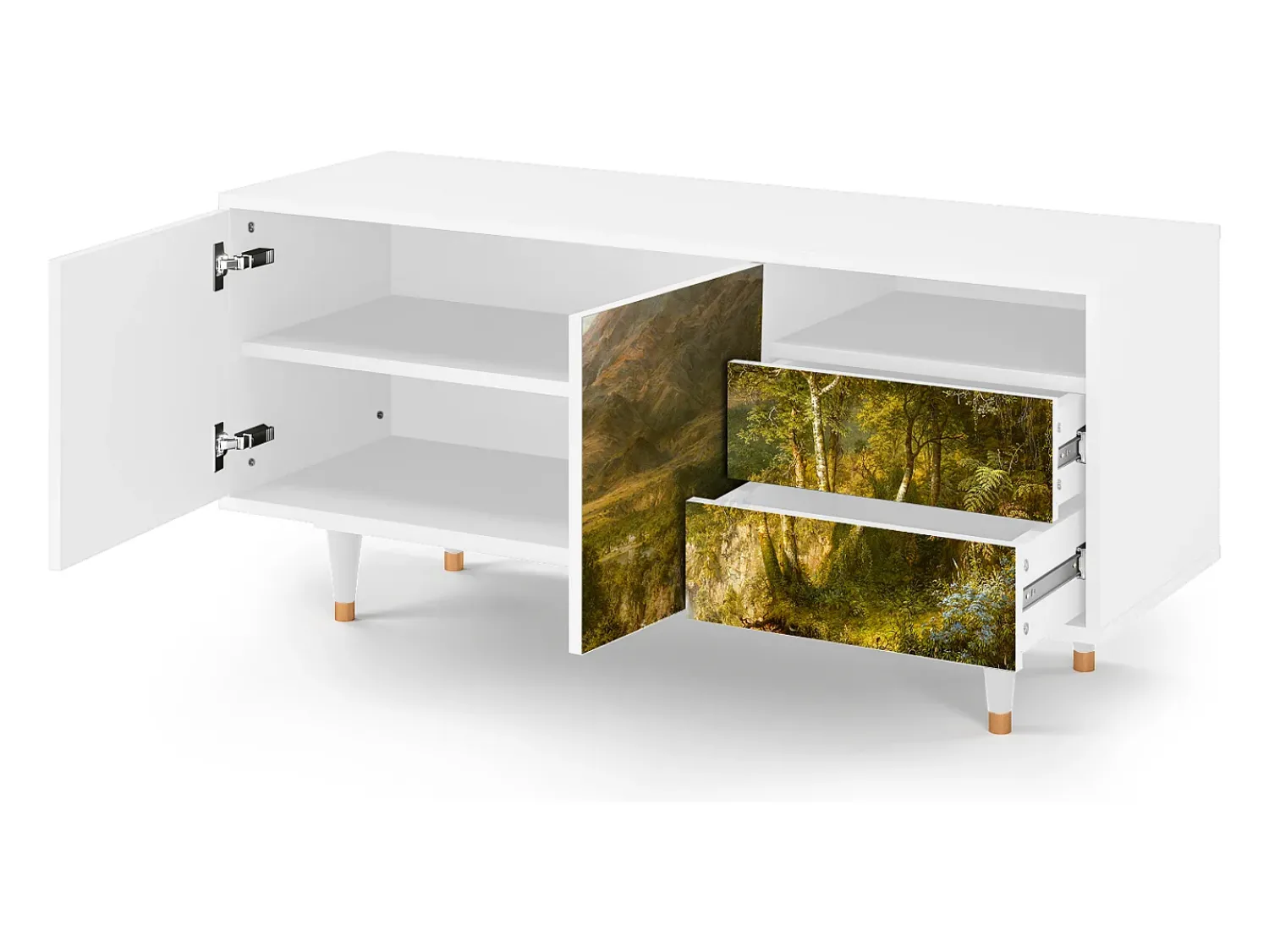 Mueble de TV - 125х56х41 cm - T7 - The Heart of the Andes , Branco^ Móvel De Tv
