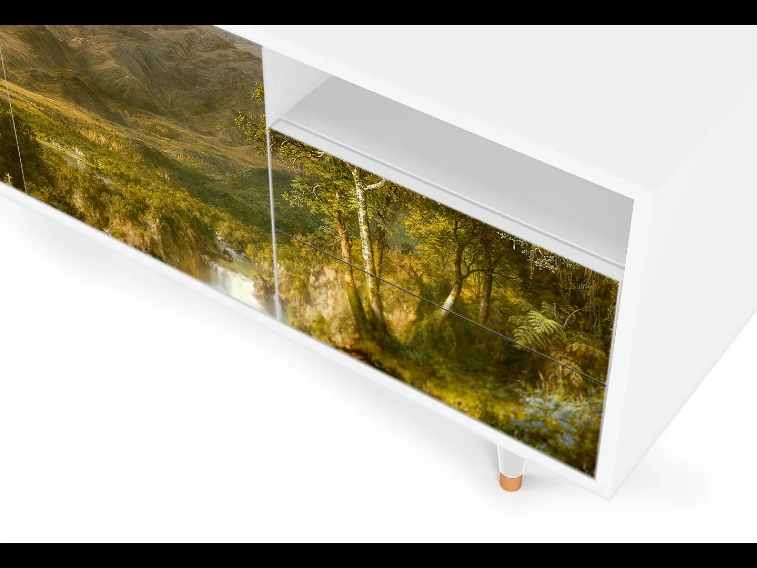Mueble de TV - 125х56х41 cm - T7 - The Heart of the Andes , Branco^ Móvel De Tv