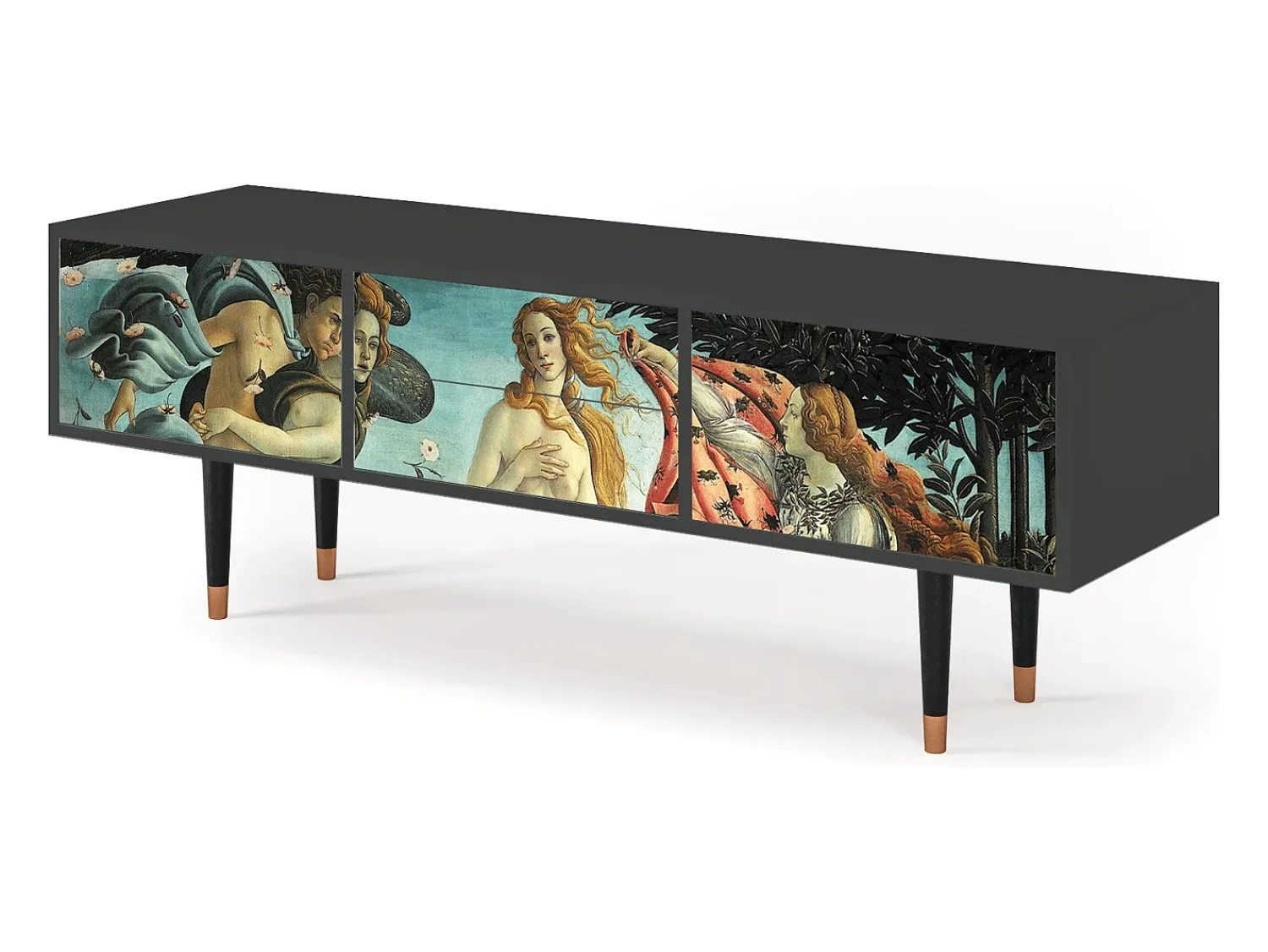 Móvel De Tv* Mueble de TV - 170х59х48 cm - T4 - The Birth of Venus, Antracite Cinza antracite