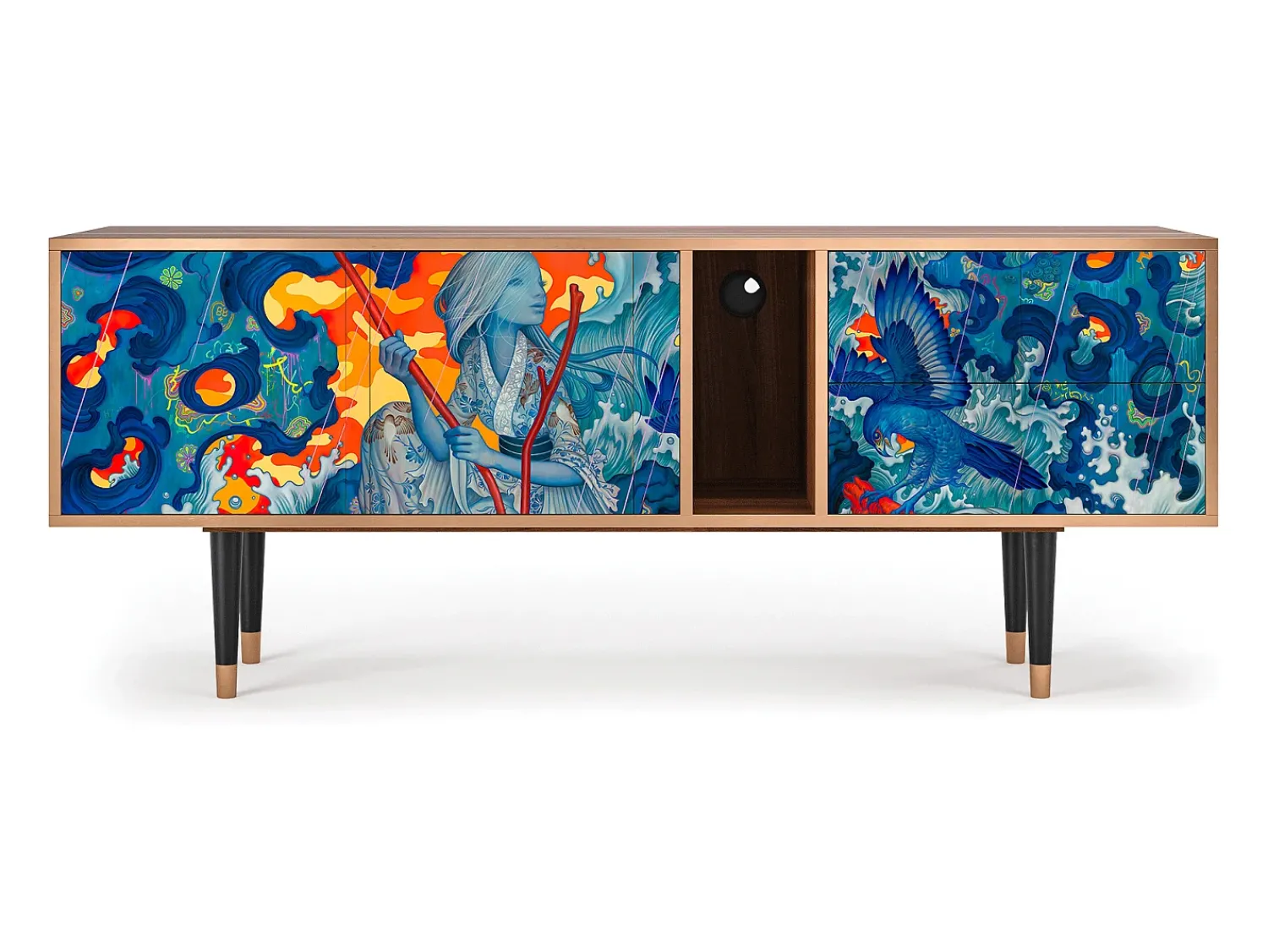 Clearance Mueble de TV - 170х69х48 cm - T1 - The Girl - James Jean, Nogueira Castanho