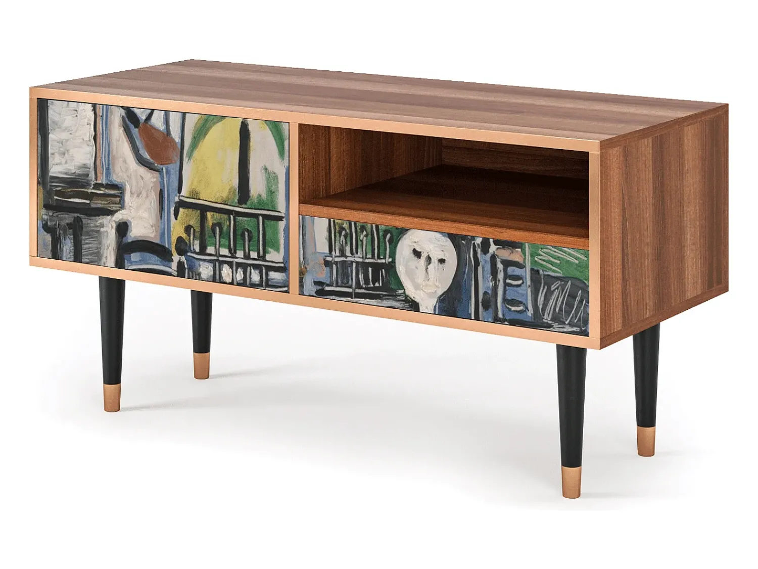Móvel De Tv| Mueble de TV - 115х59х48 cm - T3 - The Studio , Nogueira Castanho