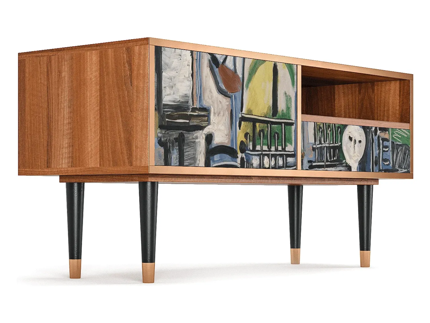 Móvel De Tv| Mueble de TV - 115х59х48 cm - T3 - The Studio , Nogueira Castanho