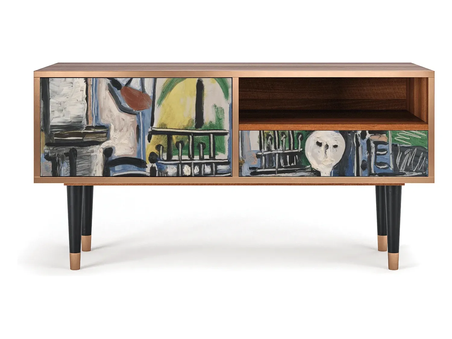 Móvel De Tv| Mueble de TV - 115х59х48 cm - T3 - The Studio , Nogueira Castanho