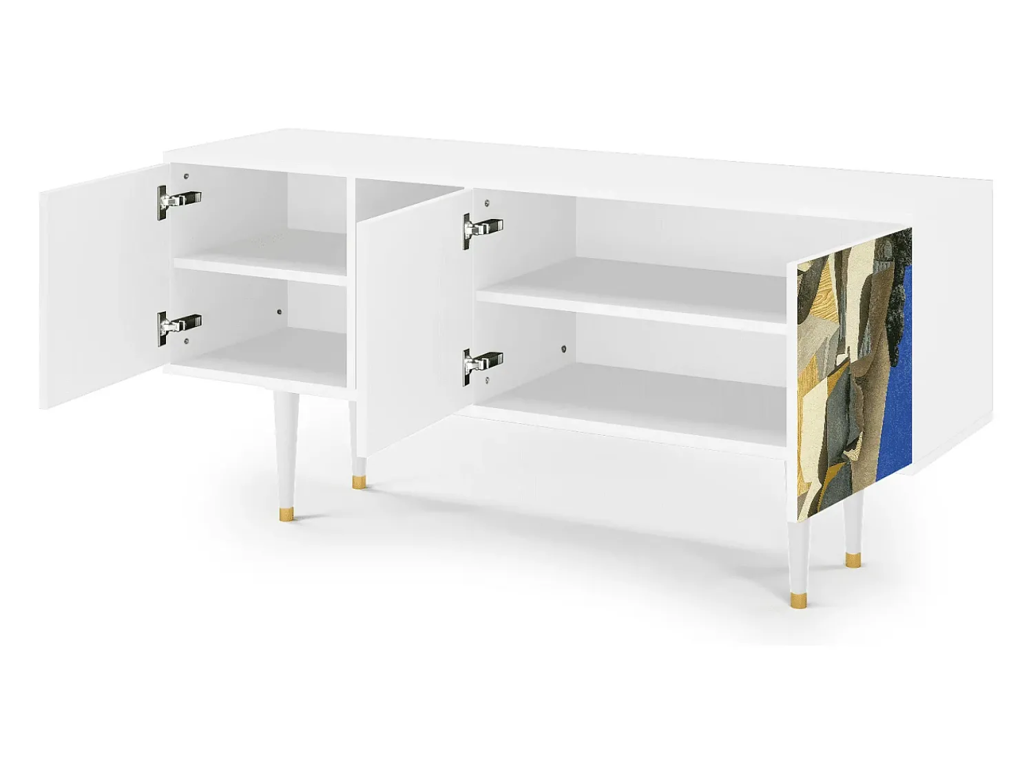 Mueble de TV - 150х69х41 cm - T5 - The Cubist Paintings , Branco^ Móvel De Tv