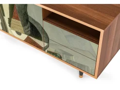 Móvel De Tv| Mueble de TV - 125х56х41 cm - T7 - The Cubist Paintings , Nogueira Castanho