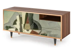 Móvel De Tv| Mueble de TV - 125х56х41 cm - T7 - The Cubist Paintings , Nogueira Castanho
