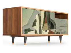 Móvel De Tv| Mueble de TV - 125х56х41 cm - T7 - The Cubist Paintings , Nogueira Castanho