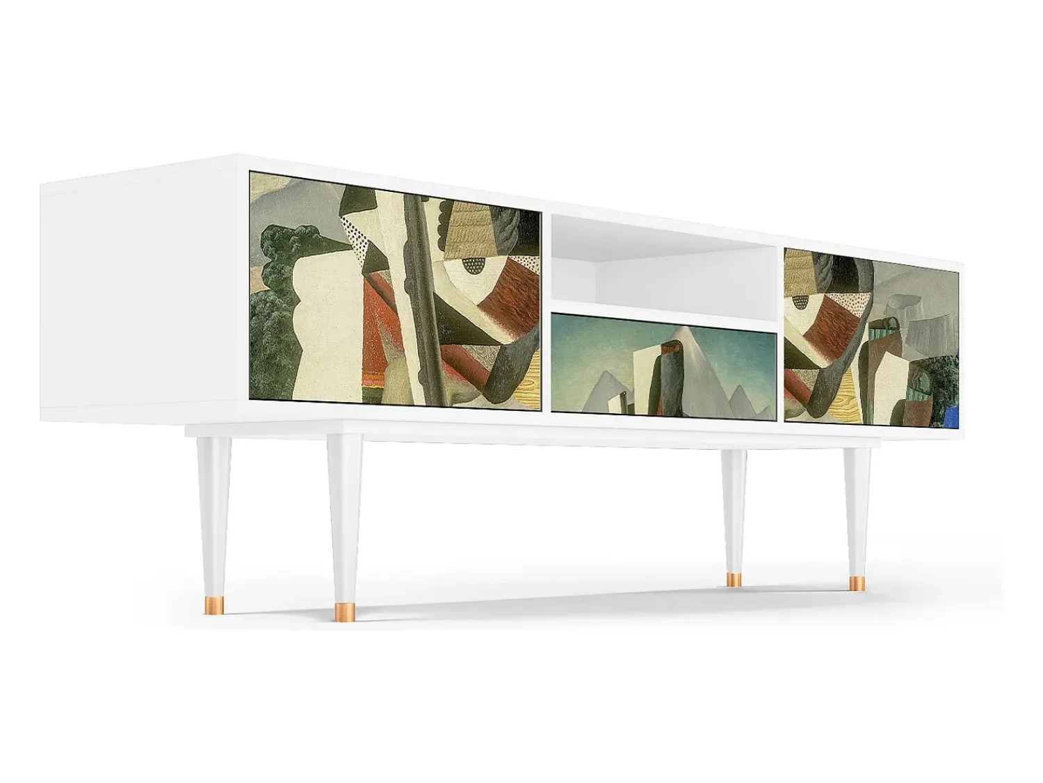 Sale Mueble de TV - 170х59х41 cm - T6 - The Cubist Paintings , Branco Bege