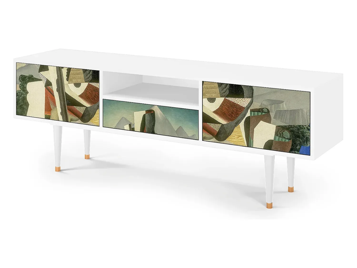 Sale Mueble de TV - 170х59х41 cm - T6 - The Cubist Paintings , Branco Bege