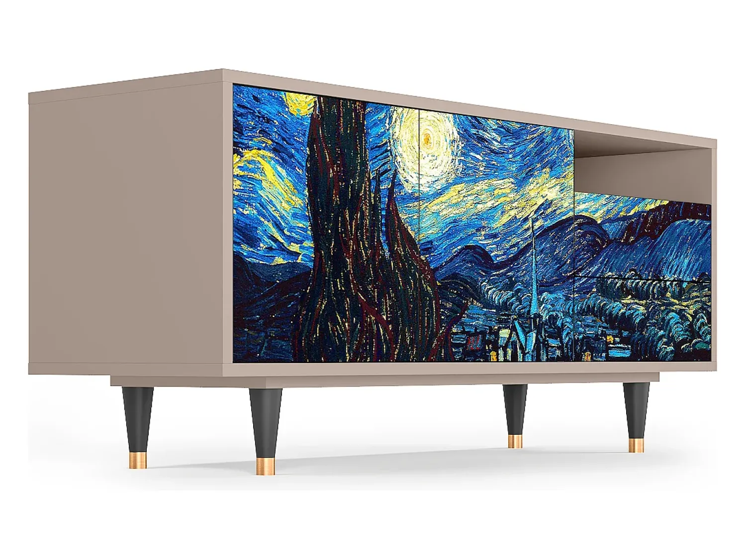 Móvel De Tv* Mueble de TV - 125х56х41 cm - T7 - The Starry Night , Latte Bege