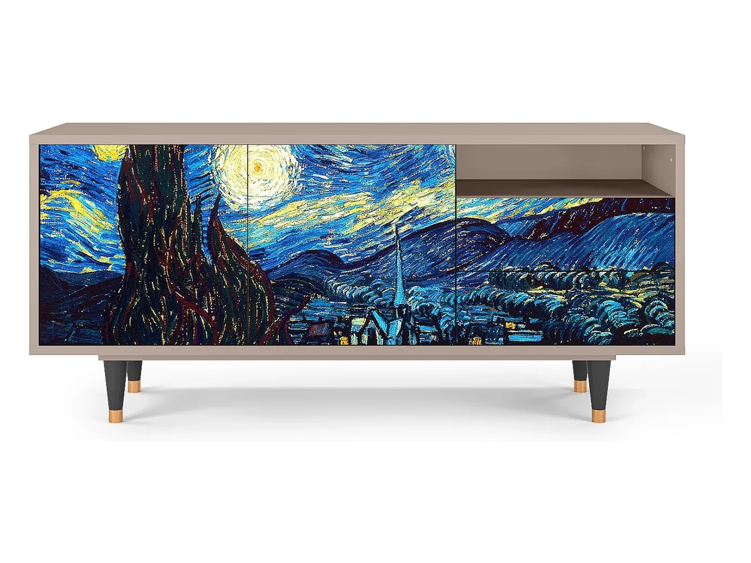 Móvel De Tv* Mueble de TV - 125х56х41 cm - T7 - The Starry Night , Latte Bege