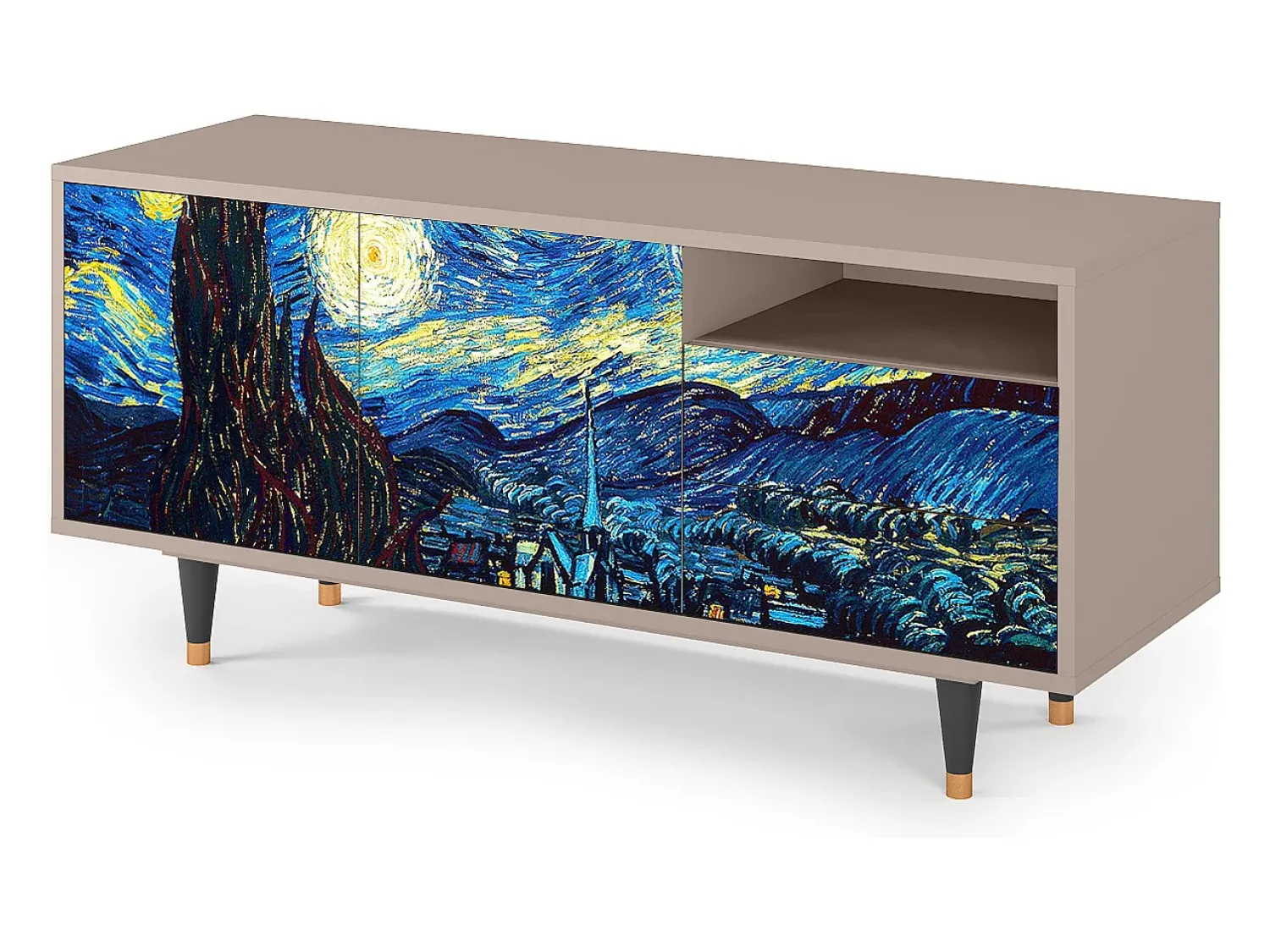 Móvel De Tv* Mueble de TV - 125х56х41 cm - T7 - The Starry Night , Latte Bege