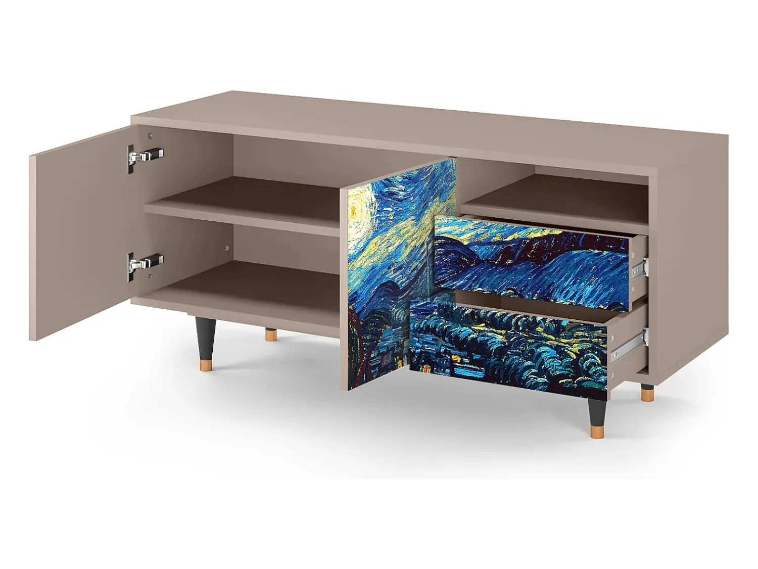 Móvel De Tv* Mueble de TV - 125х56х41 cm - T7 - The Starry Night , Latte Bege