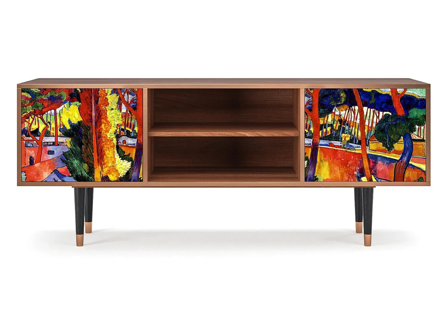 Móvel De Tv| Mueble de TV - 170х69х48 cm - T2 - The Turning Road, Nogueira Castanho