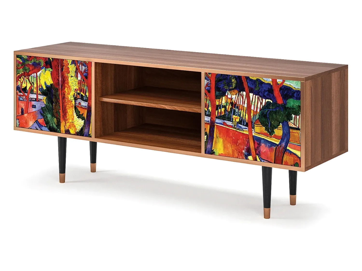 Móvel De Tv| Mueble de TV - 170х69х48 cm - T2 - The Turning Road, Nogueira Castanho