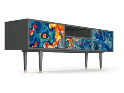 Móvel De Tv* Mueble de TV - 170х59х41 cm - T6 - The Girl - James Jean, Antracite Cinza antracite