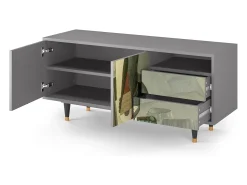 New Mueble de TV - 125х56х41 cm - T7 - The Cubist Paintings , Cinza Cinzento