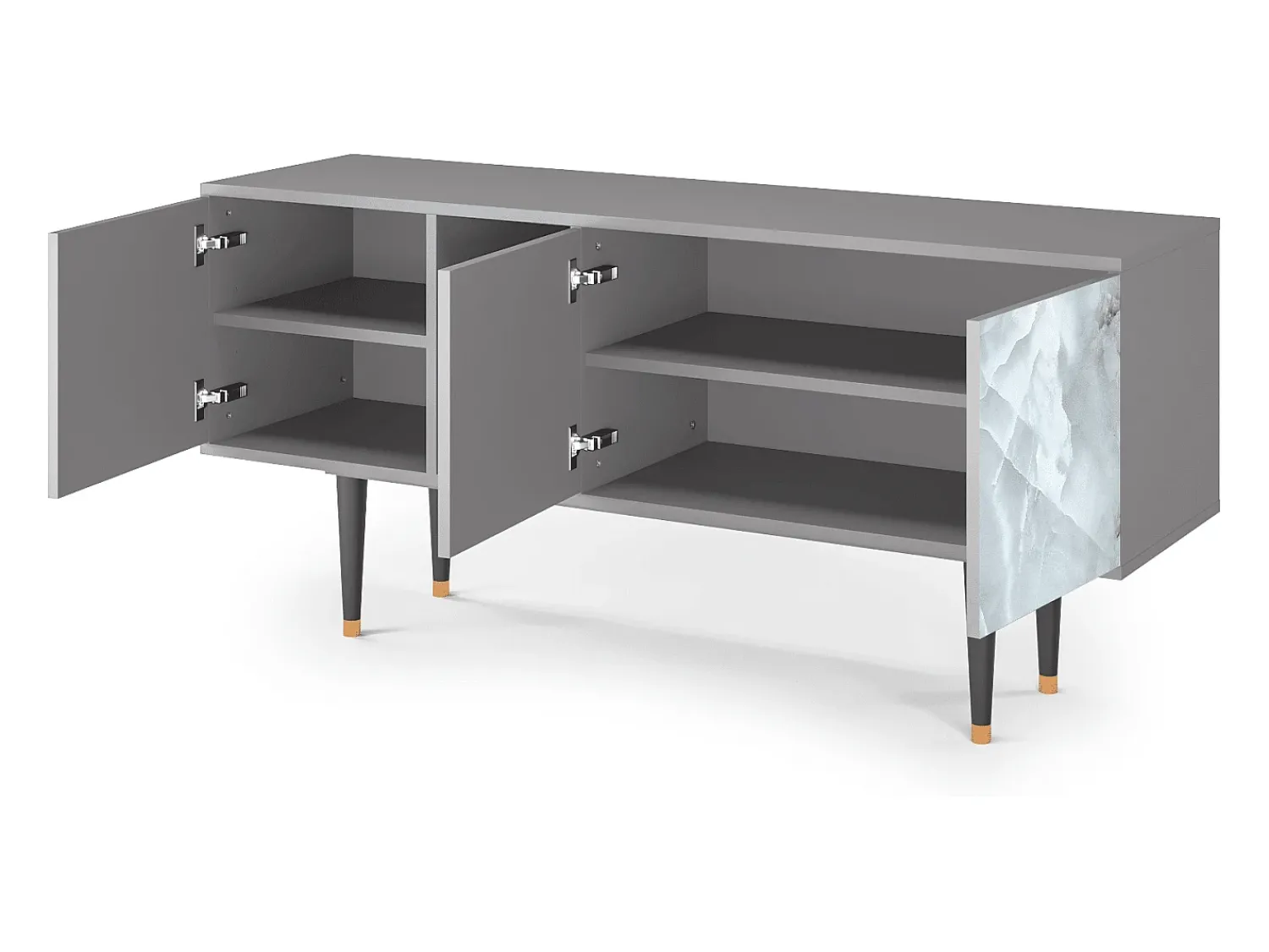 Móvel De Tv| Mueble de TV - 150х69х41 cm - T5 - The Onyx, Cinza Cinzento