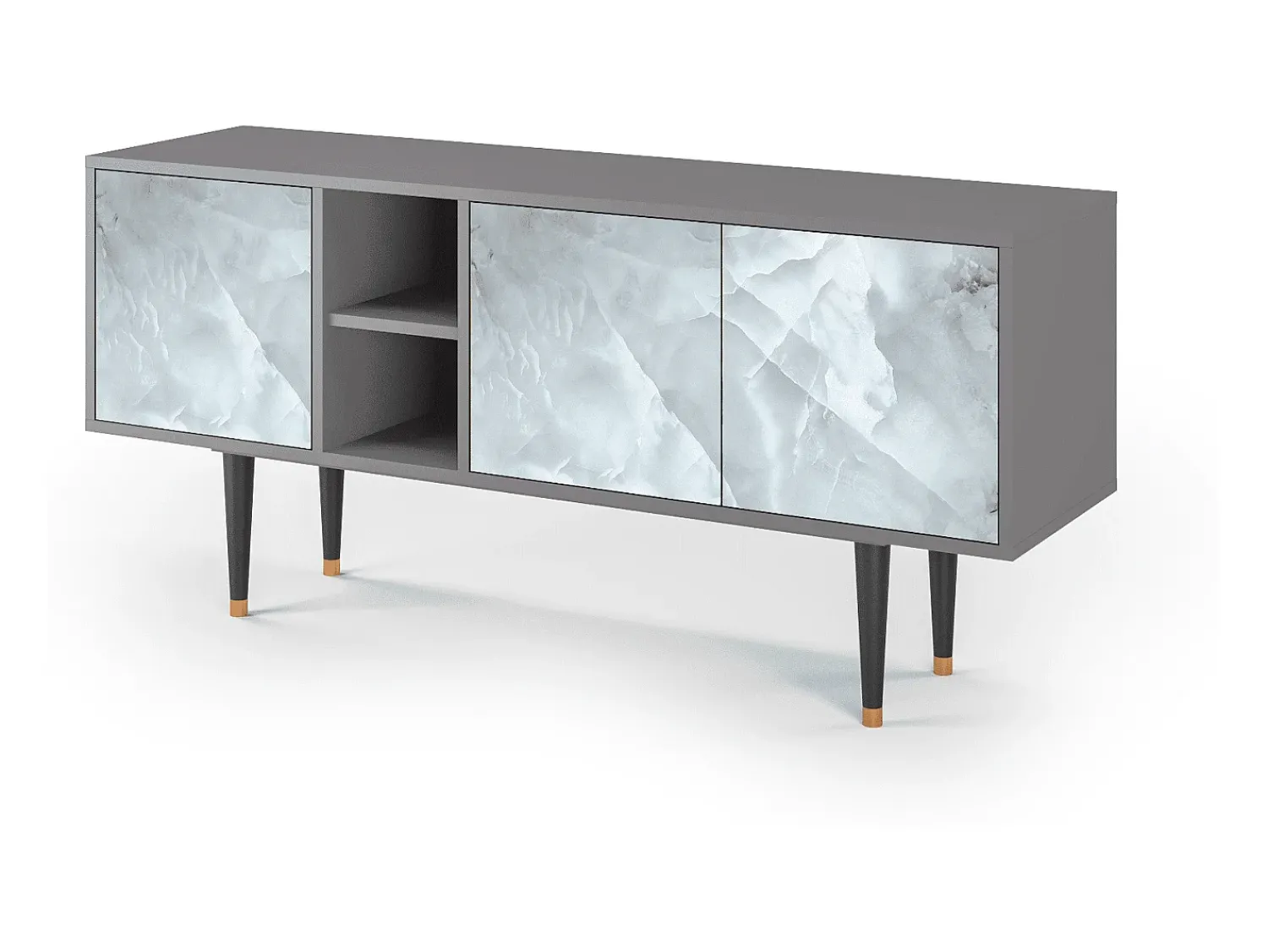 Móvel De Tv| Mueble de TV - 150х69х41 cm - T5 - The Onyx, Cinza Cinzento