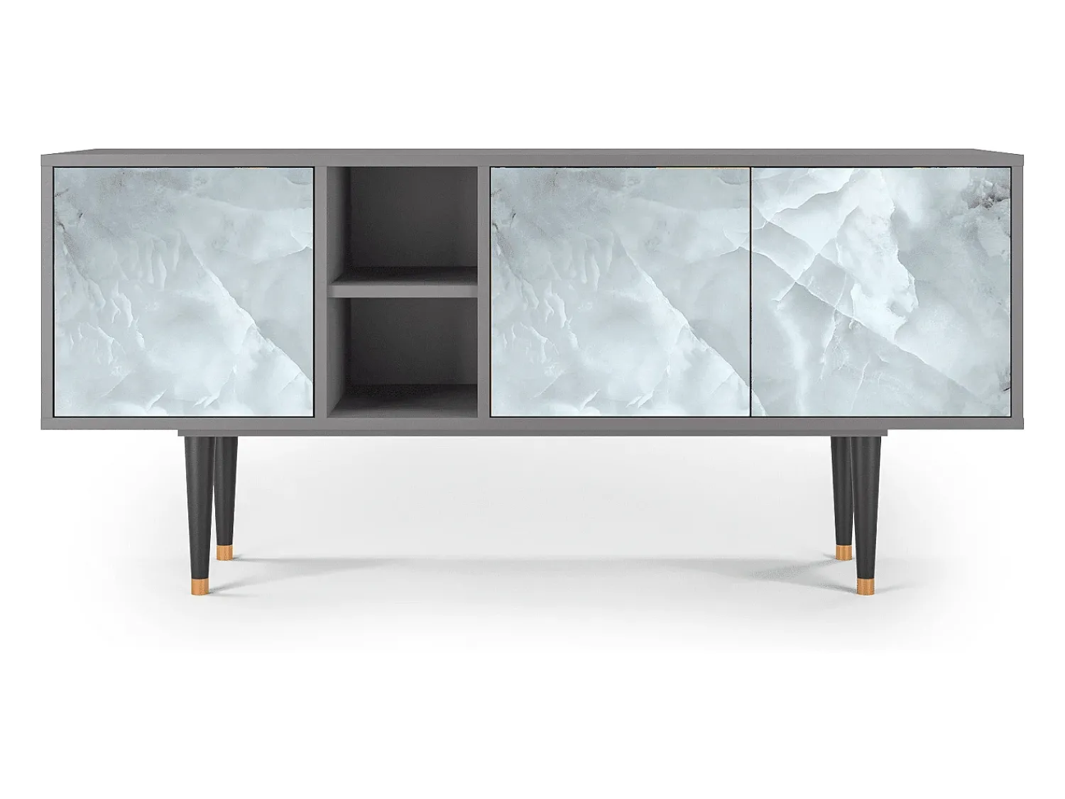 Móvel De Tv| Mueble de TV - 150х69х41 cm - T5 - The Onyx, Cinza Cinzento