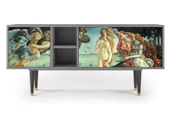 Móvel De Tv| Mueble de TV - 150х69х41 cm - T5 - The Birth of Venus, Cinza Cinzento