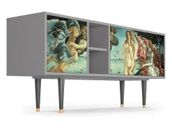 Móvel De Tv| Mueble de TV - 150х69х41 cm - T5 - The Birth of Venus, Cinza Cinzento