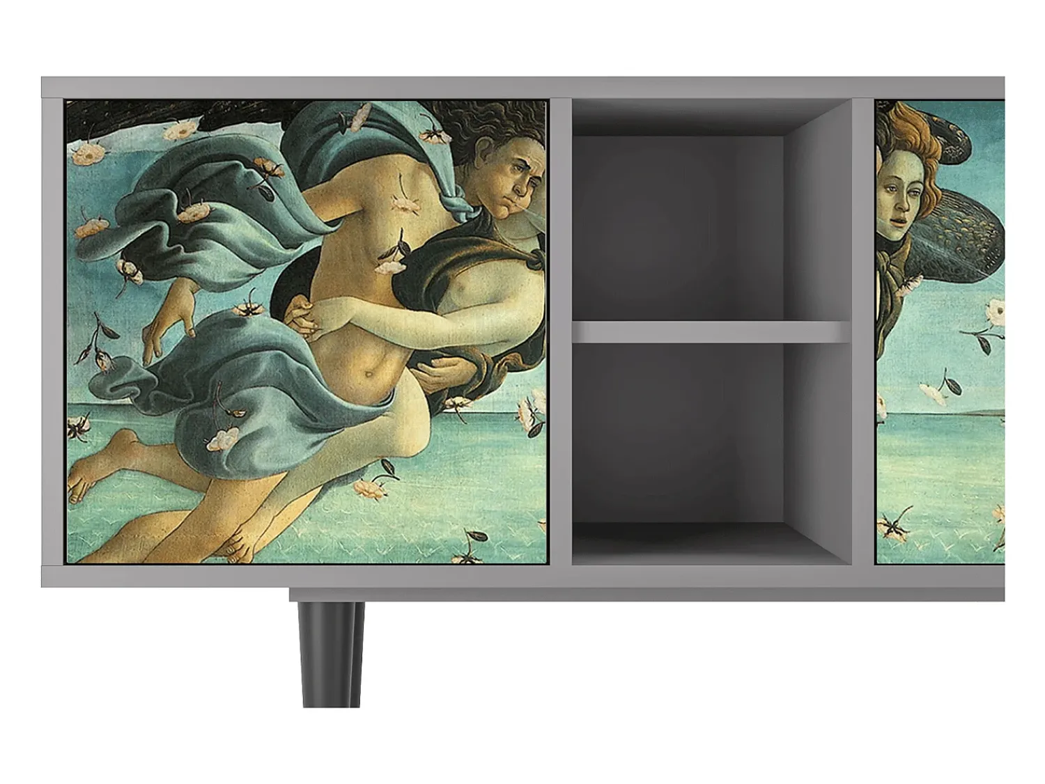 Móvel De Tv| Mueble de TV - 150х69х41 cm - T5 - The Birth of Venus, Cinza Cinzento