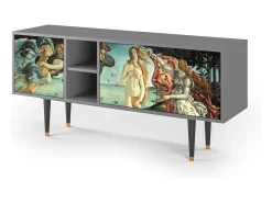Móvel De Tv| Mueble de TV - 150х69х41 cm - T5 - The Birth of Venus, Cinza Cinzento