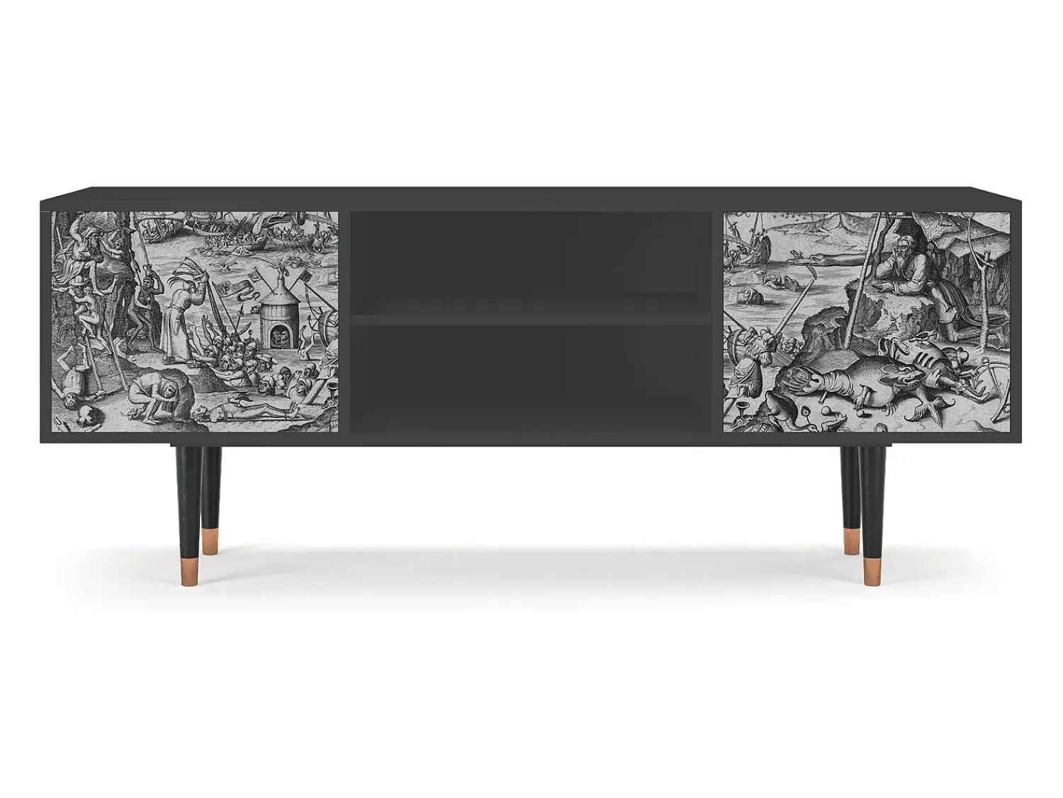 Móvel De Tv| Mueble de TV - 170х69х48 cm - T2 - The Temptation, Antracite Cinza antracite
