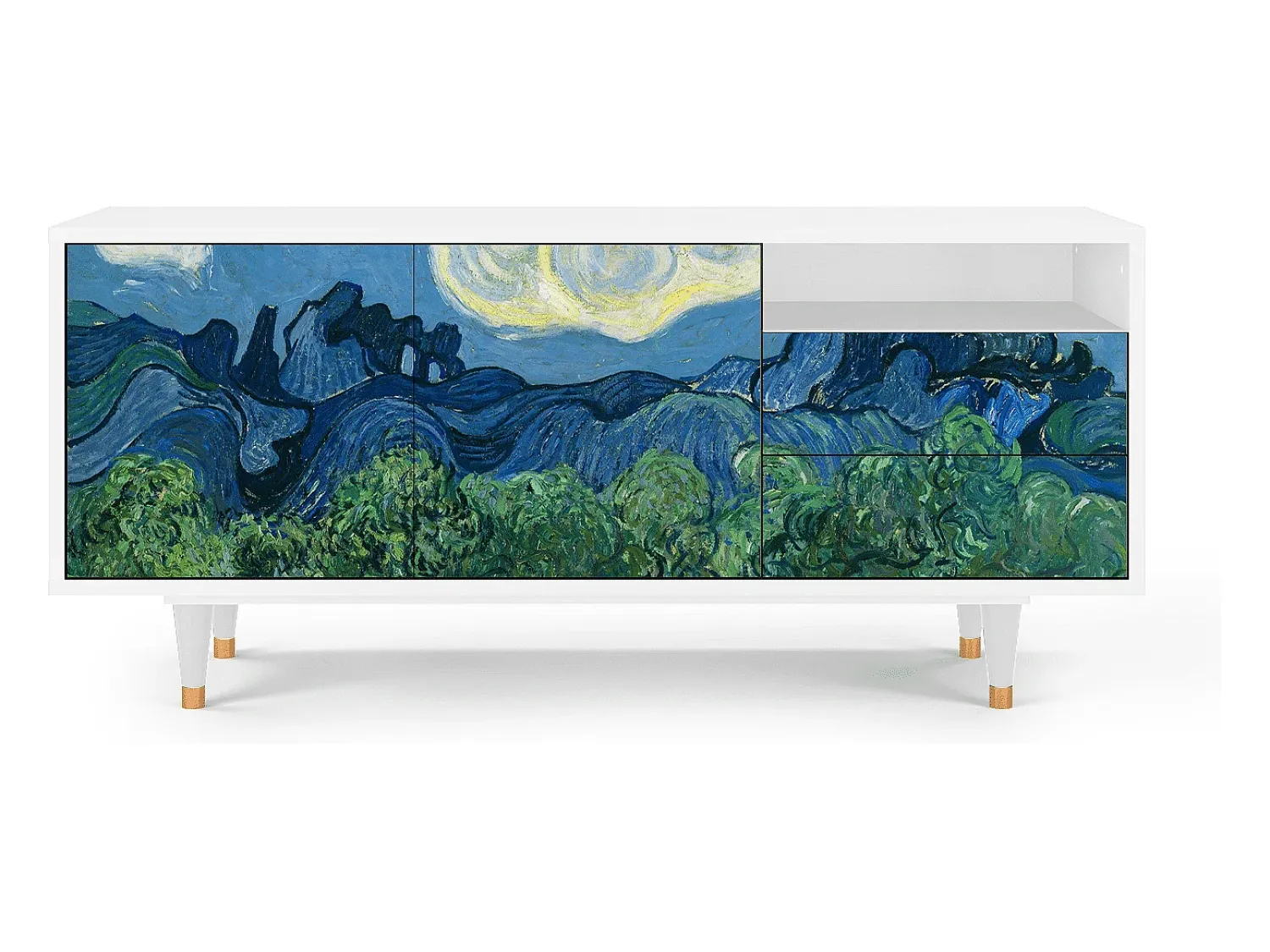 Mueble de TV - 125х56х41 cm - T7 - The Oil Trees, Branco^ Móvel De Tv