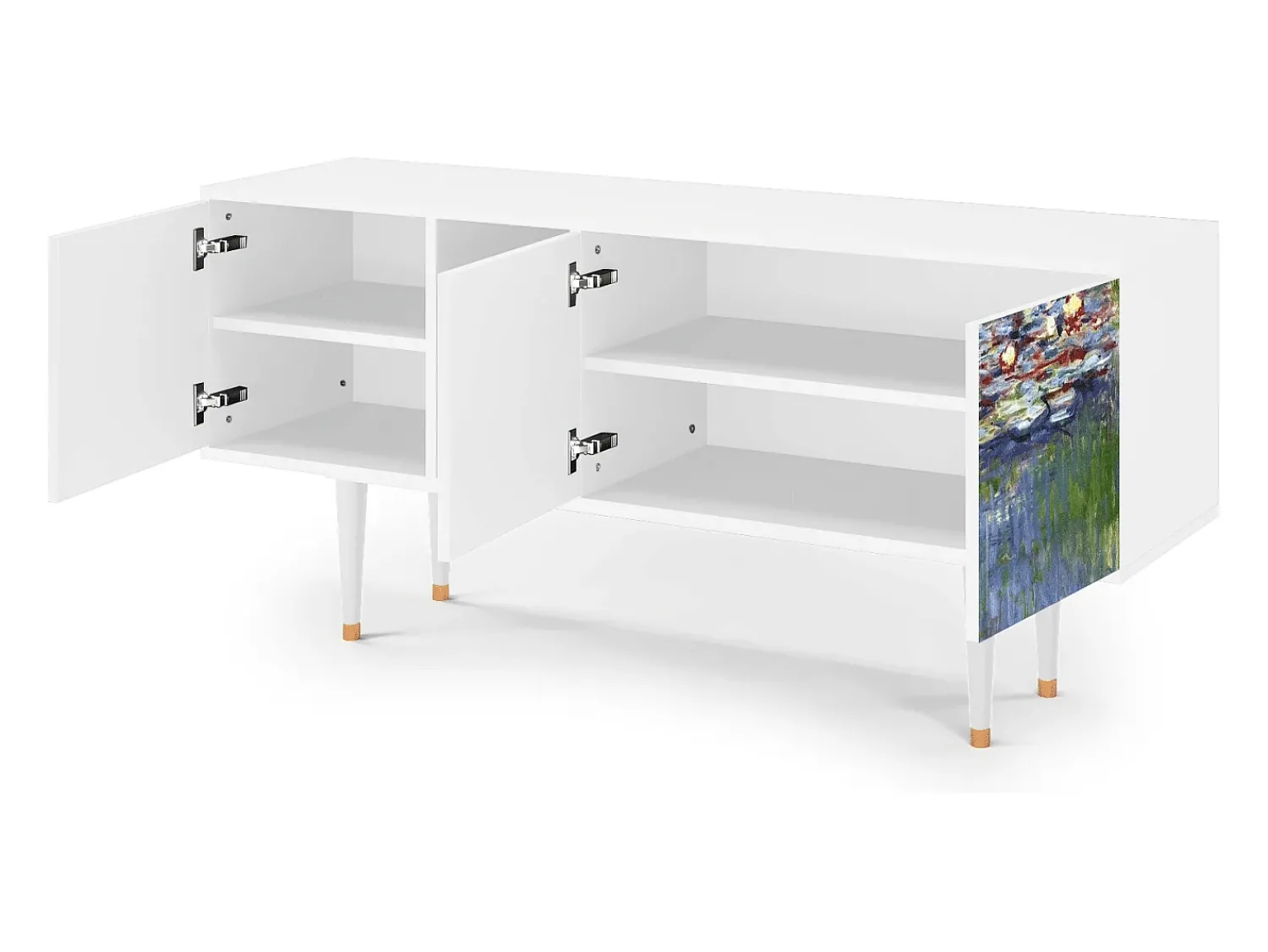 Mueble de TV - 150х69х41 cm - T5 - The water lily pond , Branco^ Móvel De Tv