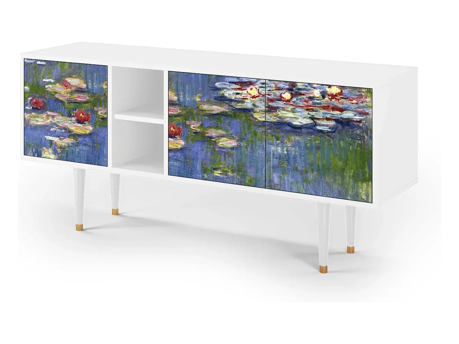 Mueble de TV - 150х69х41 cm - T5 - The water lily pond , Branco^ Móvel De Tv