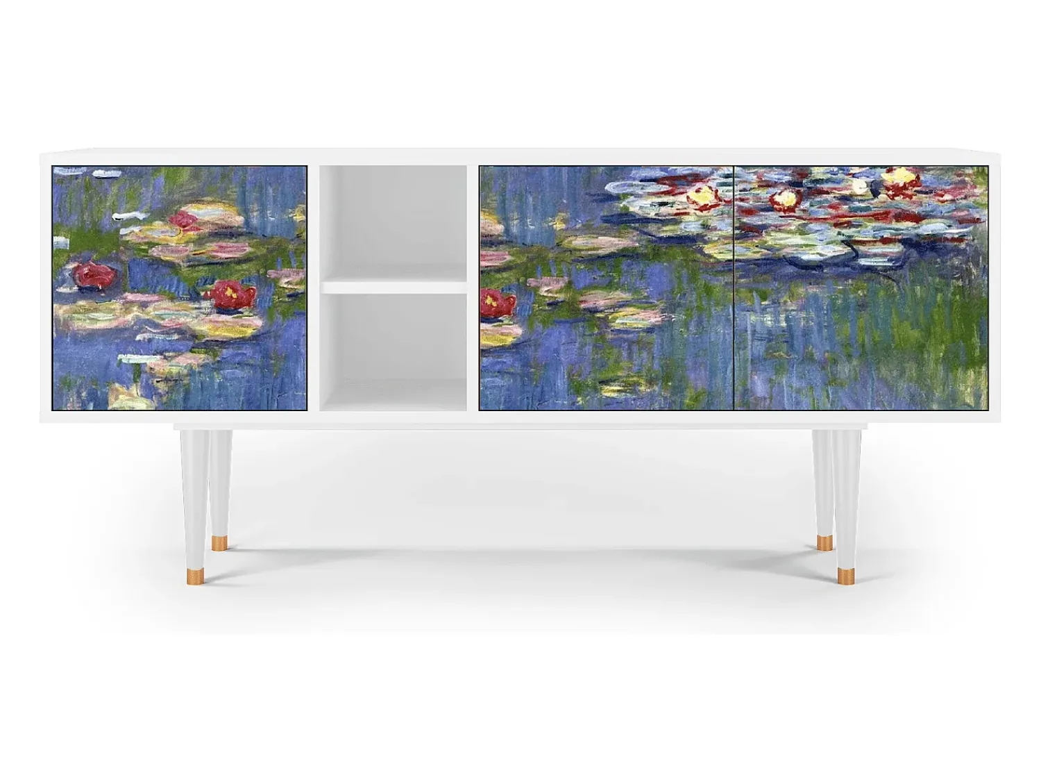 Mueble de TV - 150х69х41 cm - T5 - The water lily pond , Branco^ Móvel De Tv