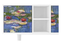 Mueble de TV - 150х69х41 cm - T5 - The water lily pond , Branco^ Móvel De Tv