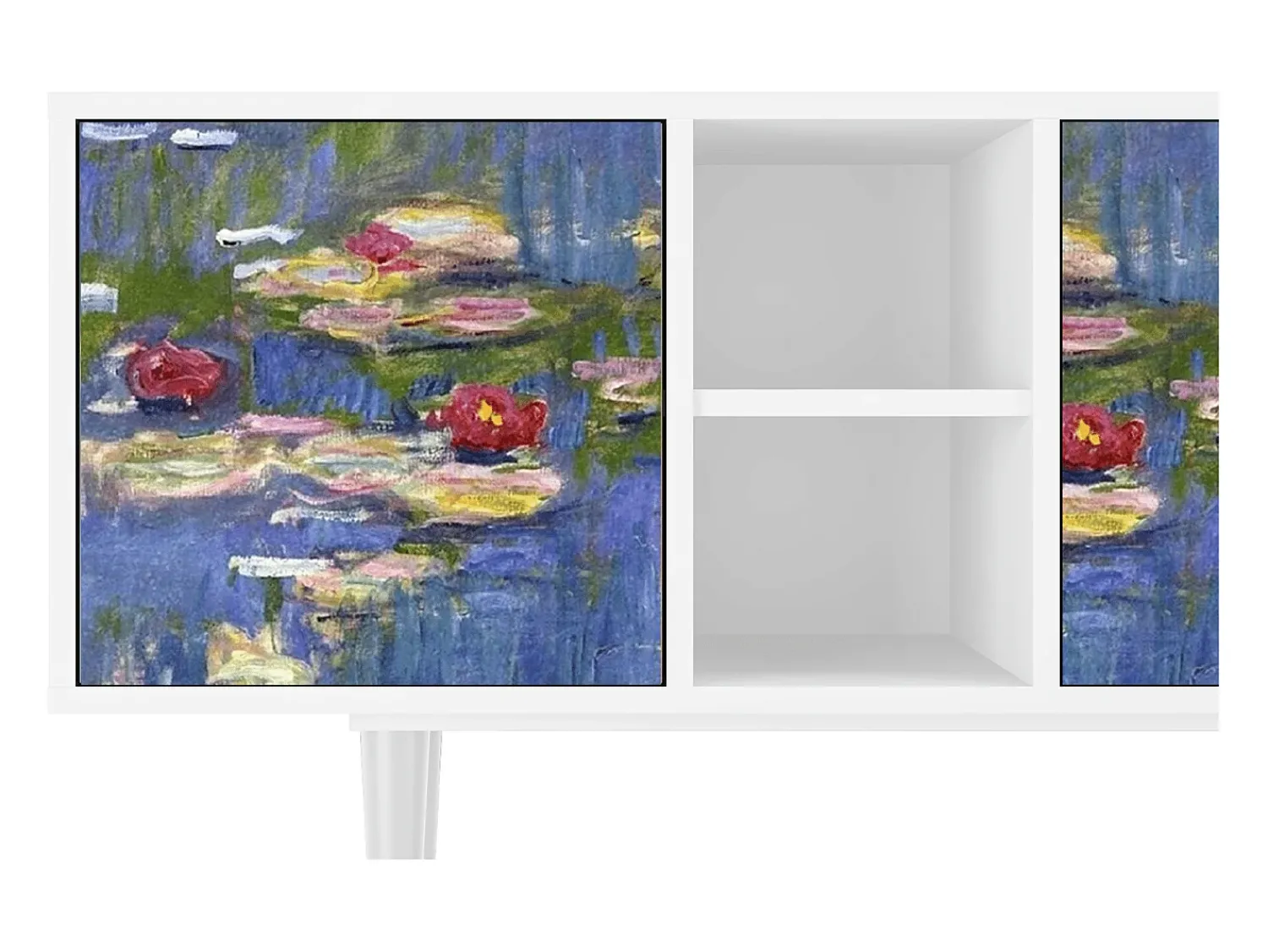 Mueble de TV - 150х69х41 cm - T5 - The water lily pond , Branco^ Móvel De Tv