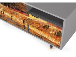 Móvel De Tv* Mueble de TV - 125х56х41 cm - T7 - The Banks, Cinza Cinzento