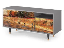 Móvel De Tv* Mueble de TV - 125х56х41 cm - T7 - The Banks, Cinza Cinzento