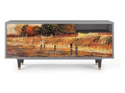 Móvel De Tv* Mueble de TV - 125х56х41 cm - T7 - The Banks, Cinza Cinzento