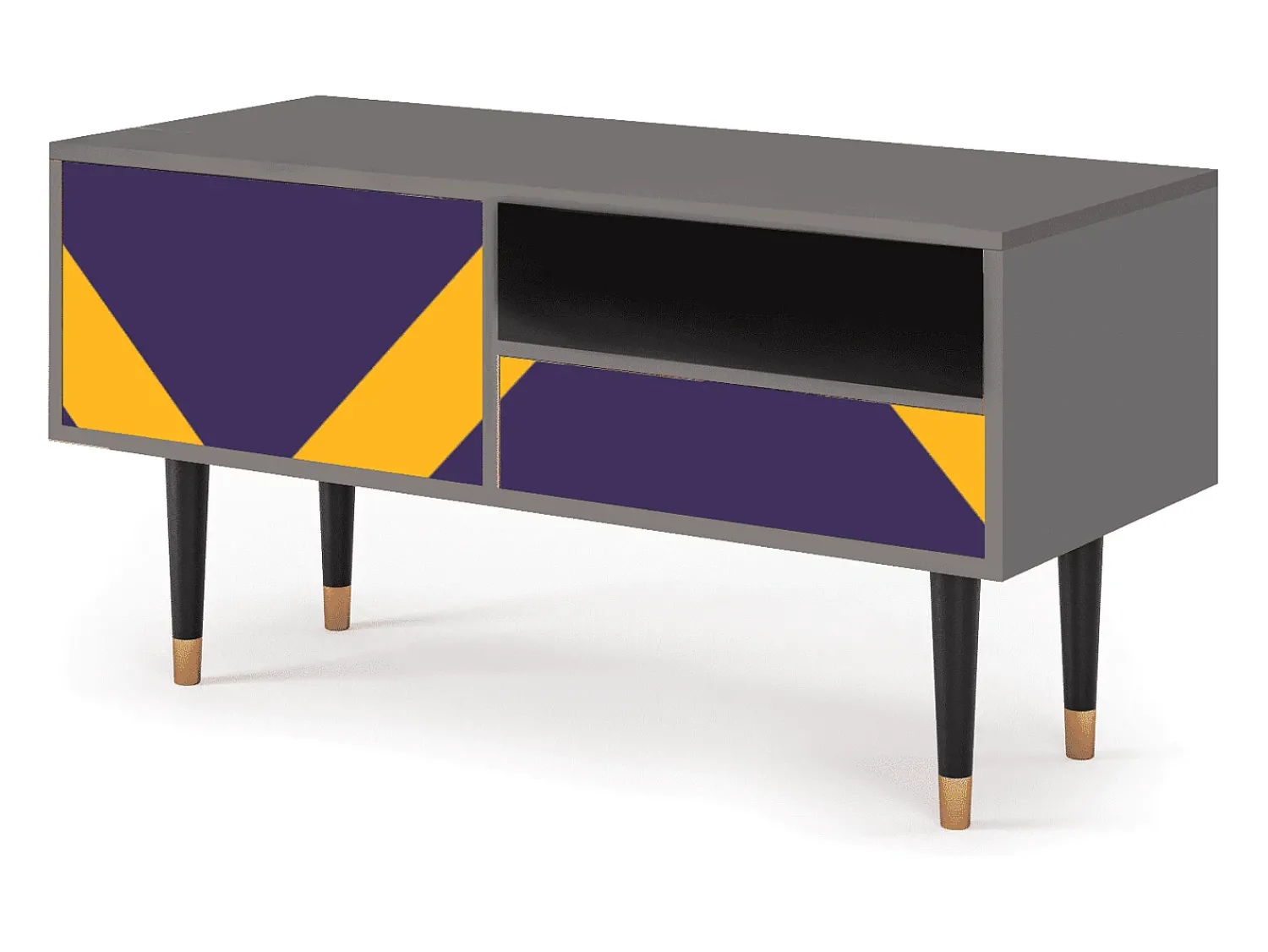 Móvel De Tv| Mueble de TV - 115х59х48 cm - T3 - The Brightest Way, Cinza Cinzento